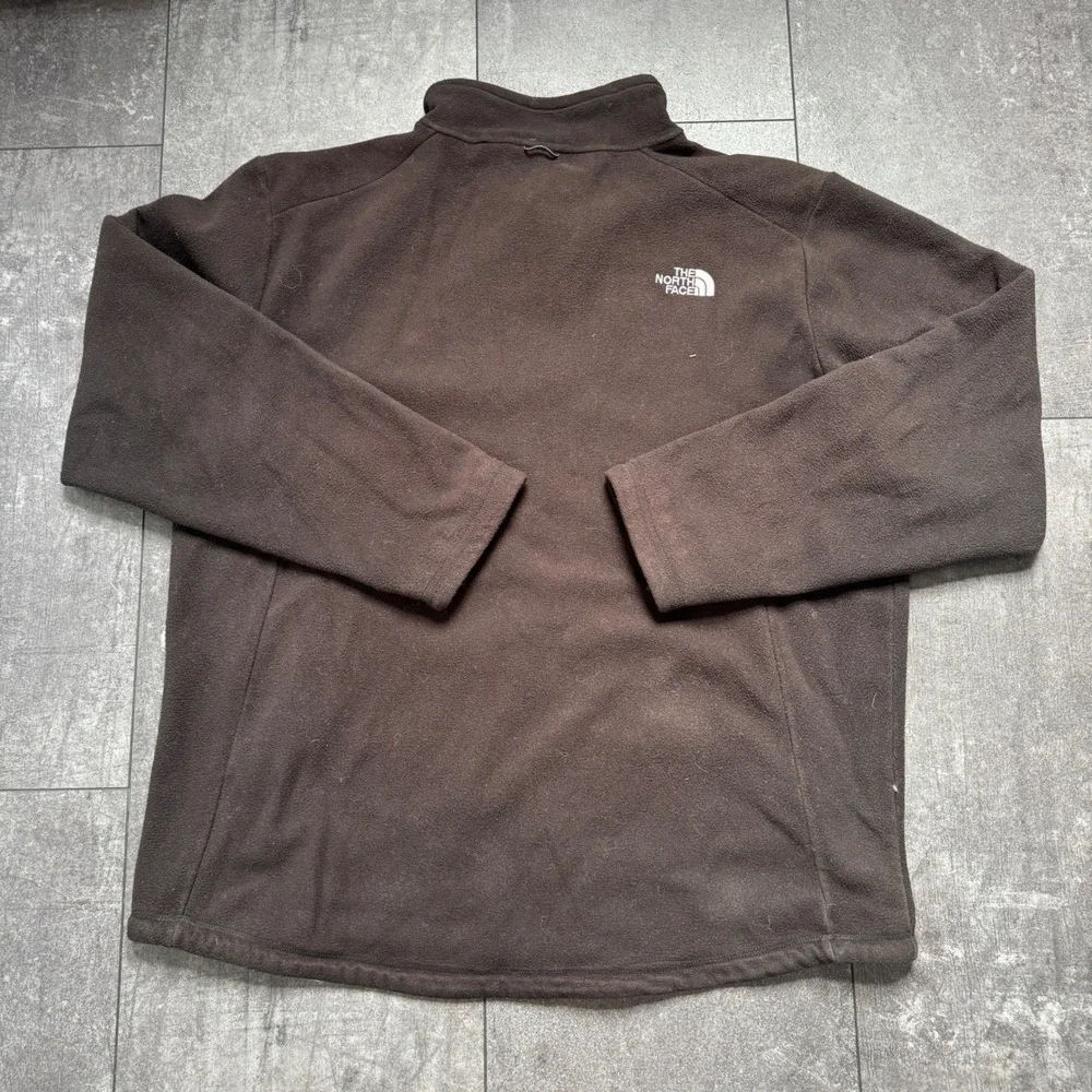 The North Face Mens XL Gray Full Zip Fleece Jacket Mock Neck Logo